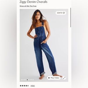 NWT Free People Ziggy Denim Overalls (S)